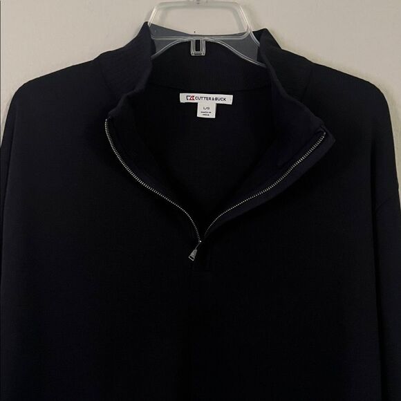 Cutter & Buck Black Pullover 1/4 Zip Supima Cotton in Size L - Picture 4 of 13